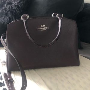 Coach Lillie Carryall in Oxblood Snakeskin Detail